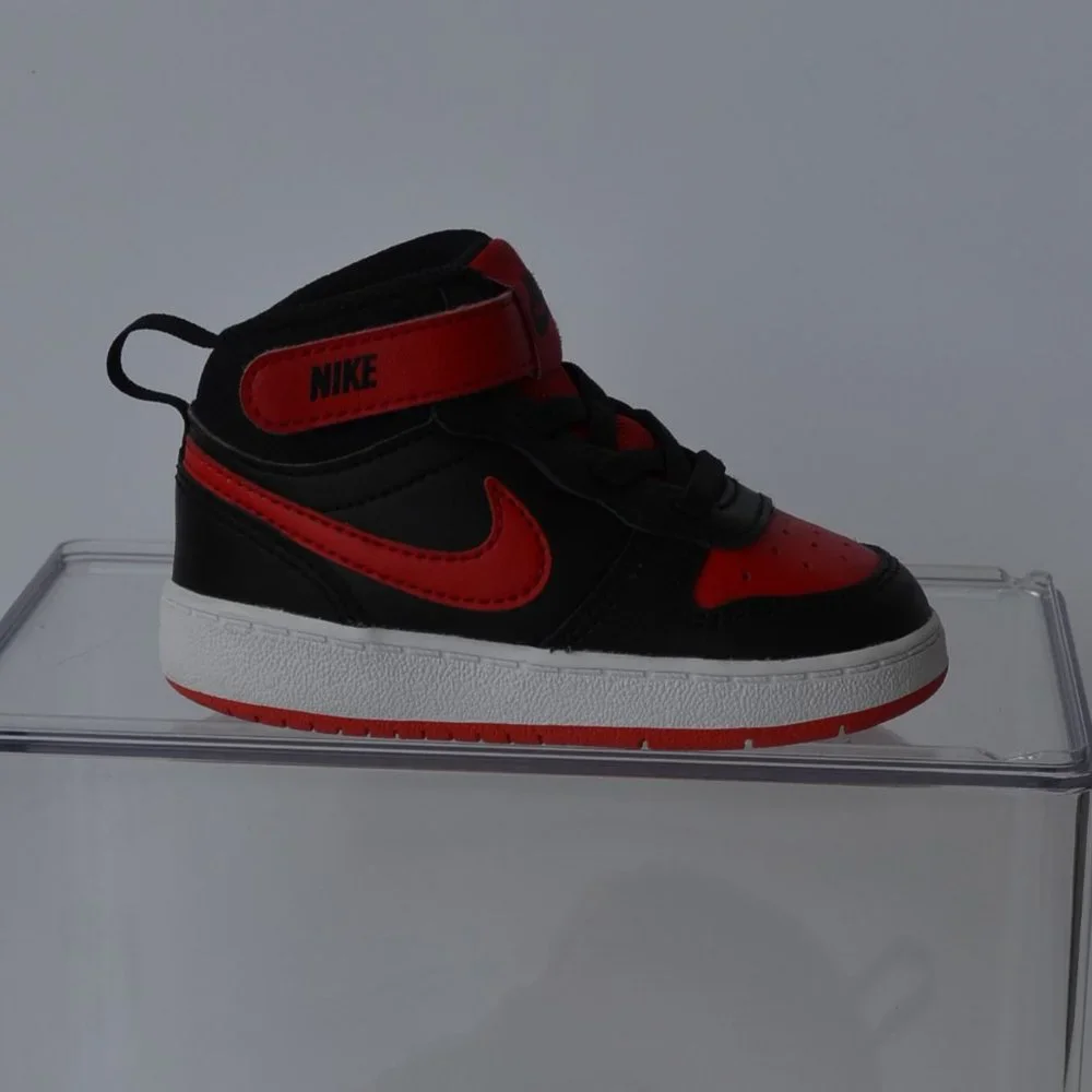 Nike Court Borough Mid 2 - CD7784-003 Black Red Toddler Size 6C